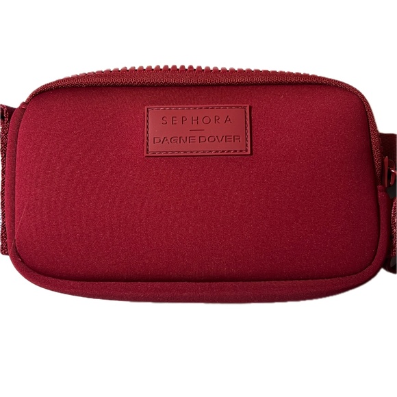 Sephora X Dagne Dover Crossbody Phone Bag Burgundy Red Neoprene - Picture 3 of 7